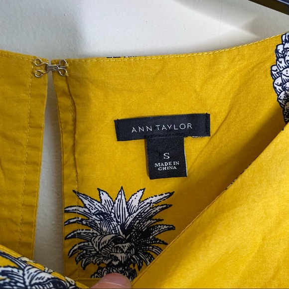 Ann Taylor Pineapple Belted Pocket Dress Small - Picture 8 of 9